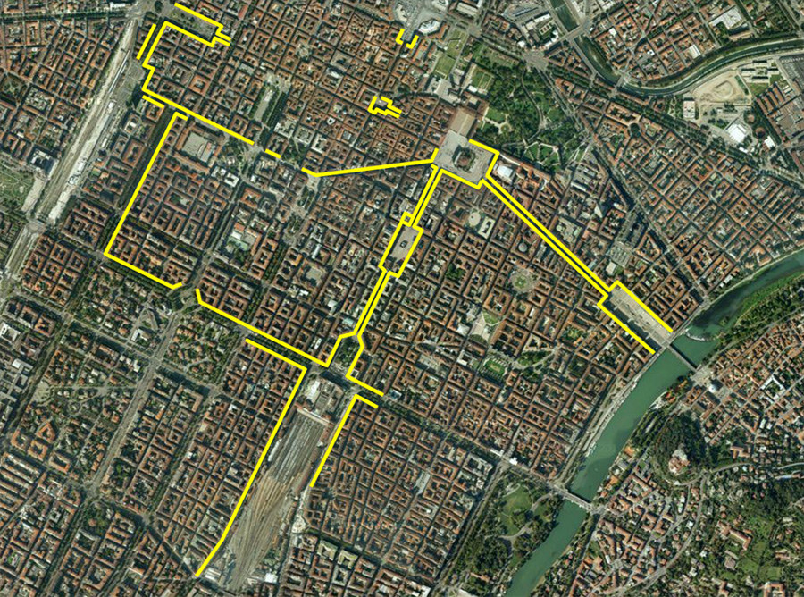 Oggi i portici rappresentano un’infrastruttura pedonale strategica che collega nodi commerciali, culturali e residenziali del centro cittadino