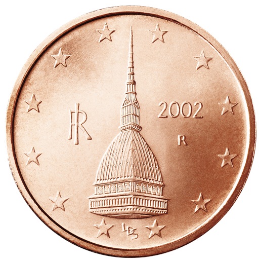 La Mole compare sui 2 centesimi di euro italiani dal 2002